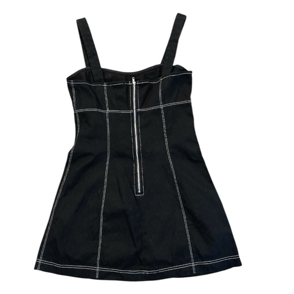 CIDER S black mini dress square neckline thick straps slightly A-line silhouette - Picture 2 of 3